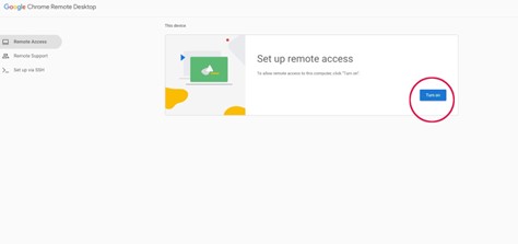 Chrome Set Up Remote Access