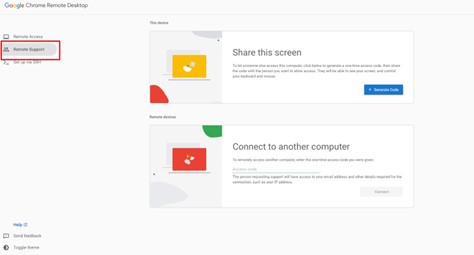 Chrome Remote Support