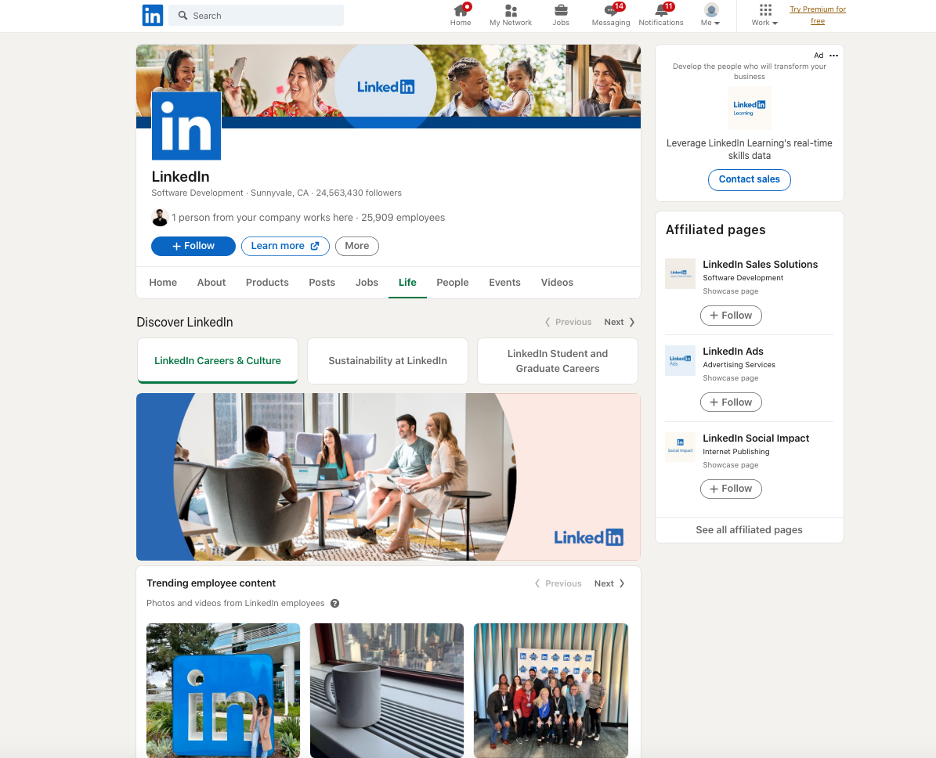 Add employees to a LinkedIn Page