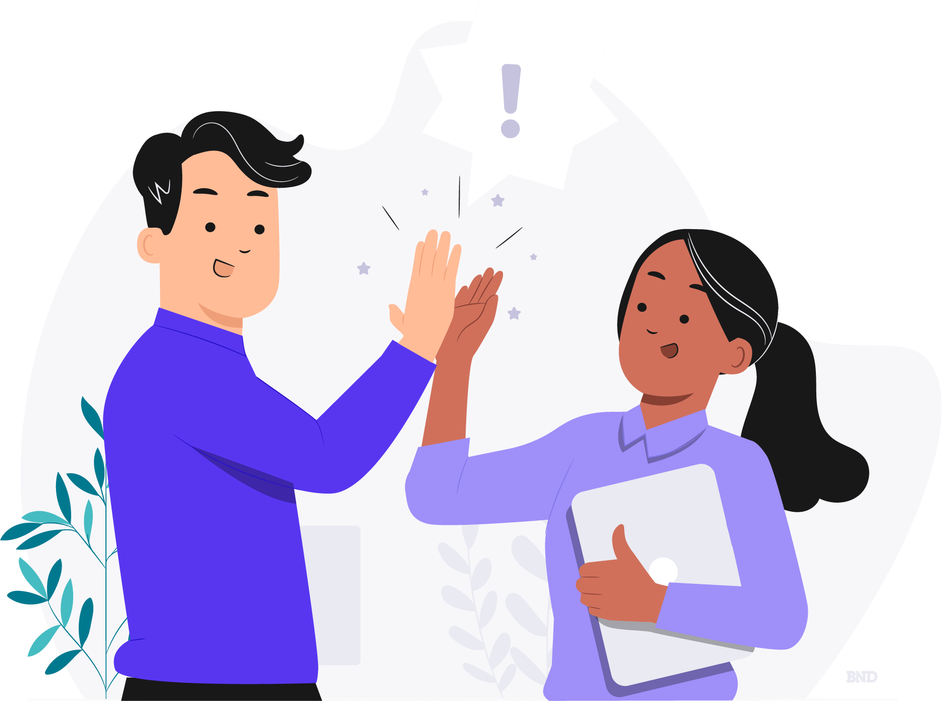 graphic of two colleagues high-fiving