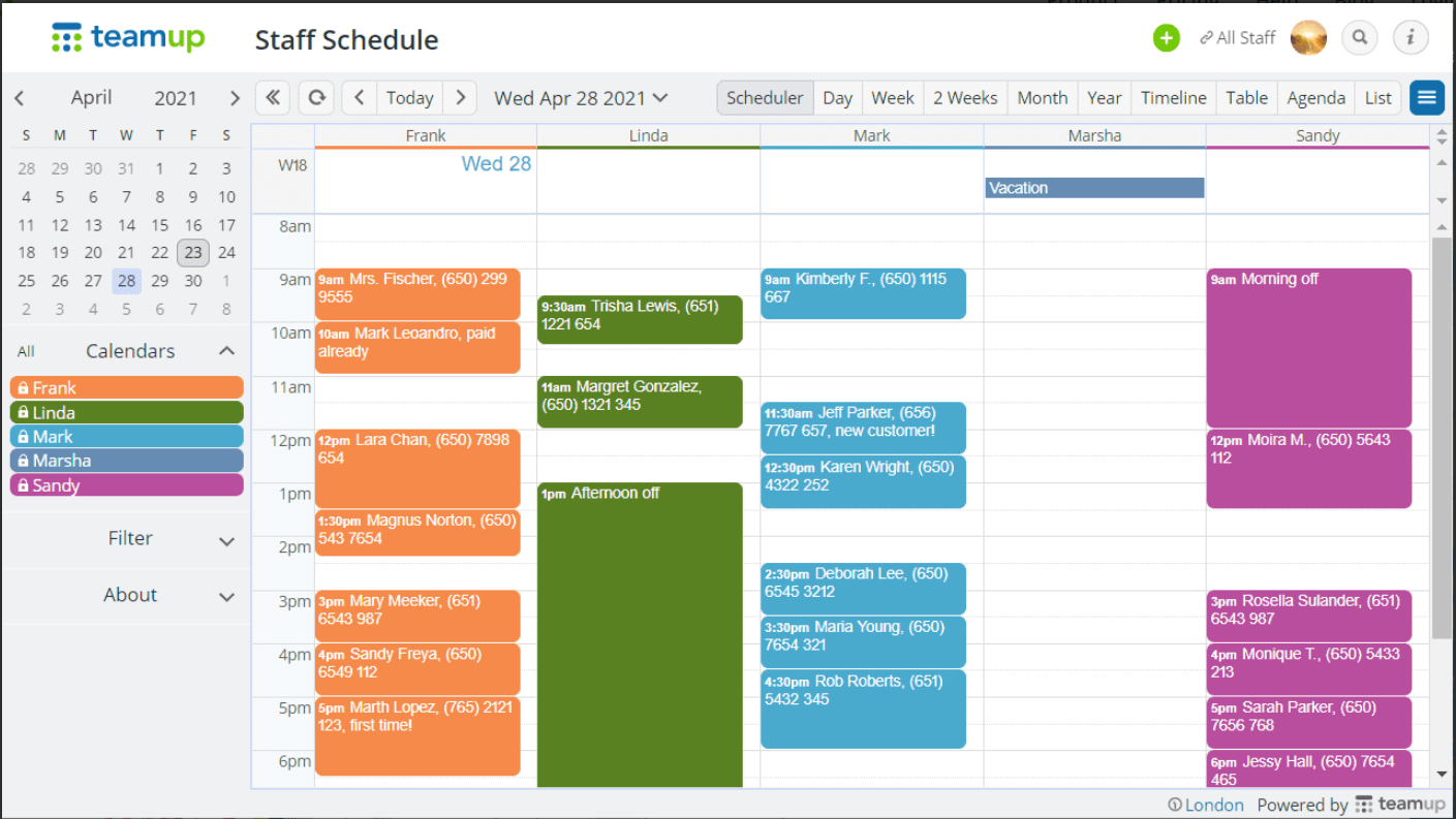 Team Shared Calendar