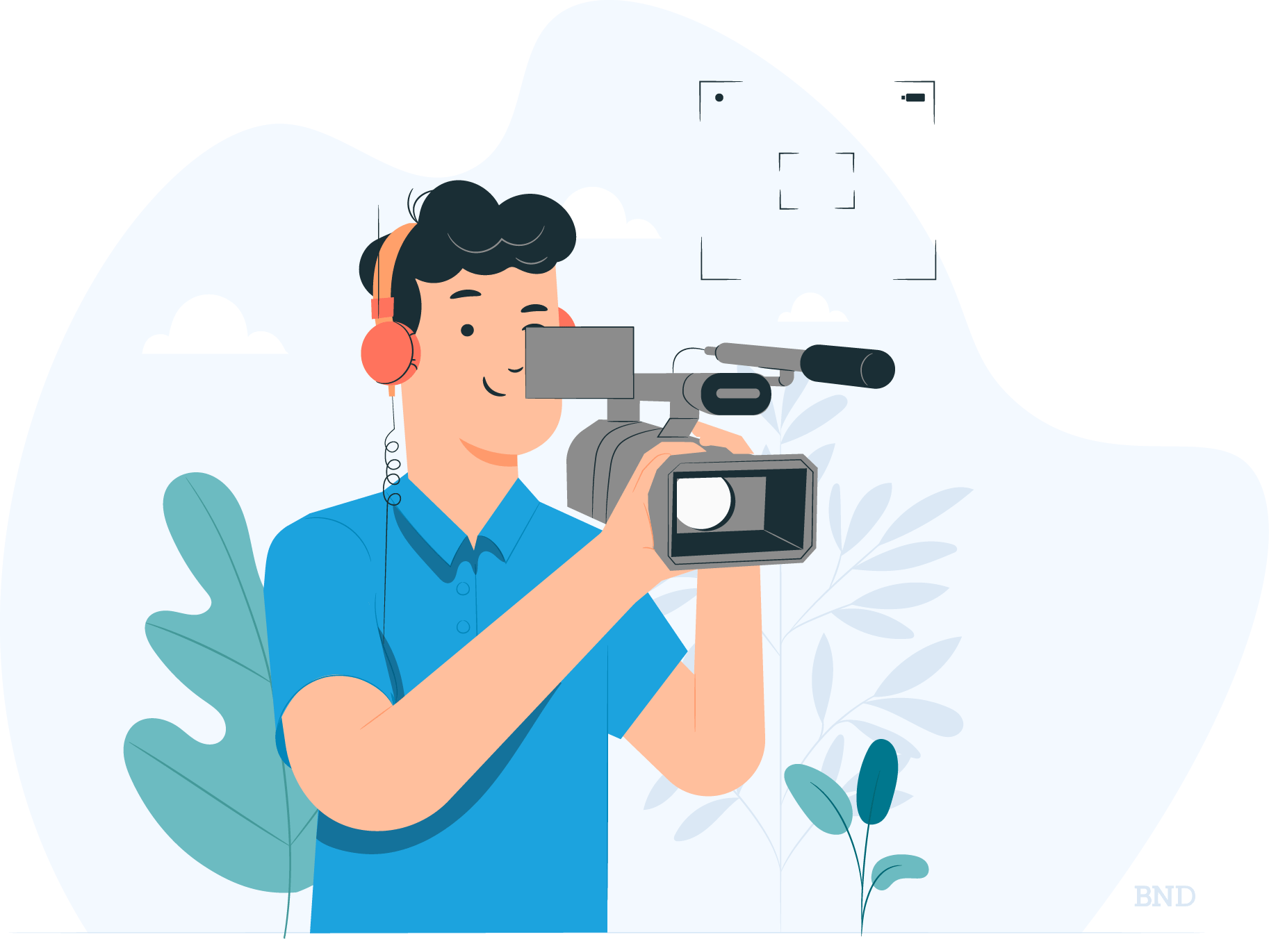 graphic of a person holding a video camera