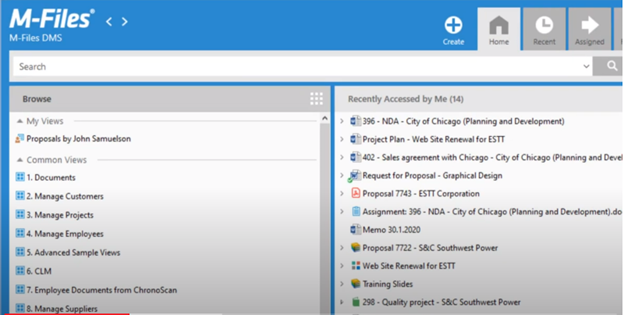 M-Files user interface screenshot