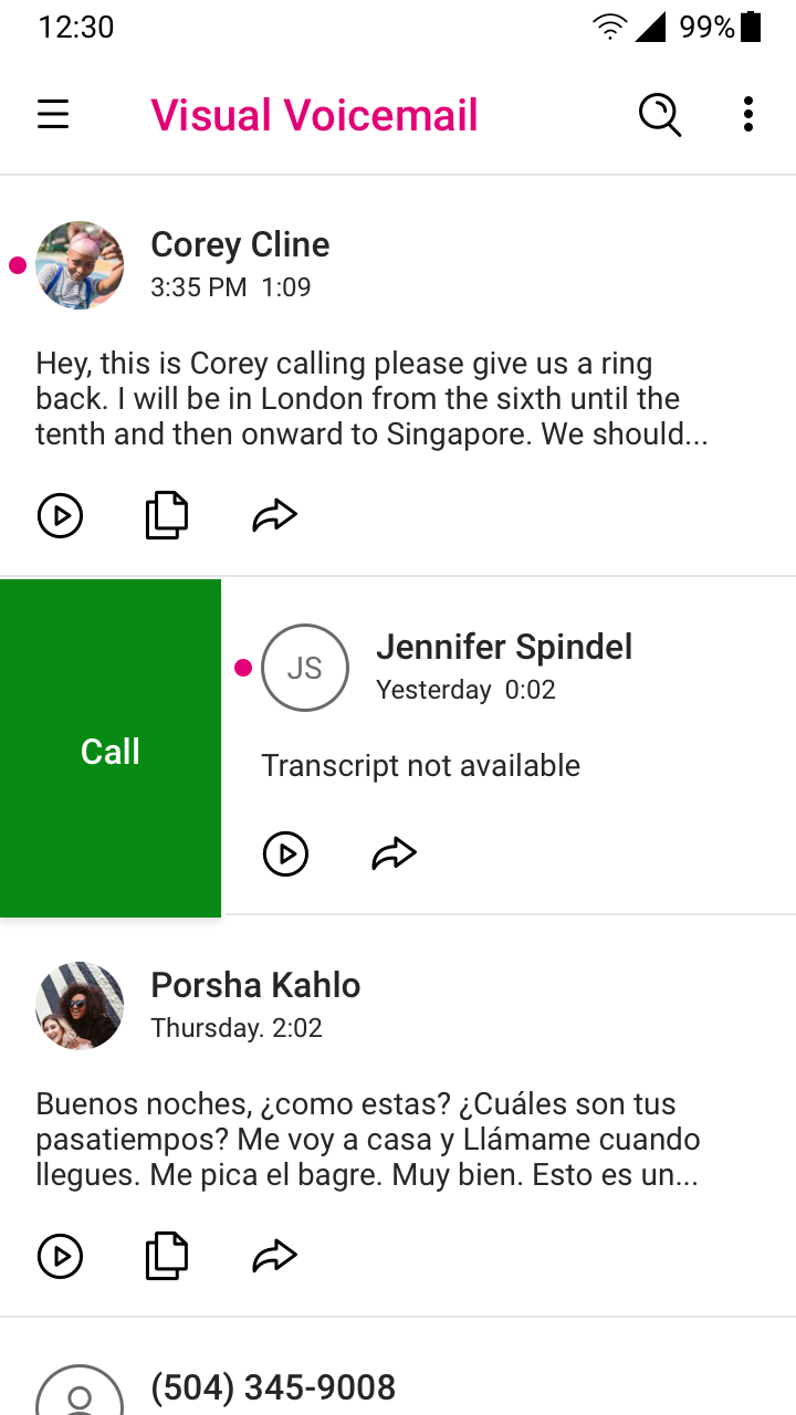 Android Visual Voicemail