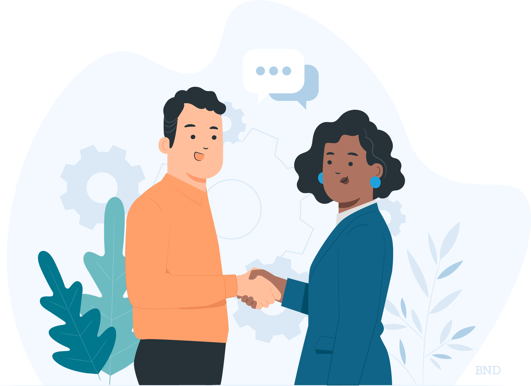 graphic of two businesspeople shaking hands