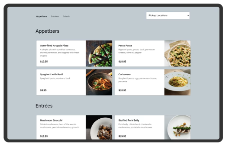 Square for Restaurants menu management
