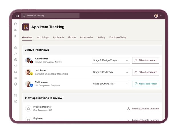 Rippling applicant tracking