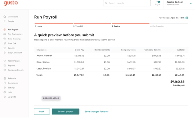 Gusto payroll review