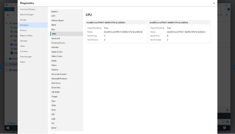 Zoho Assist diagnostic tools