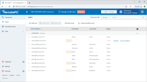 RemotePC Enterprise subscription