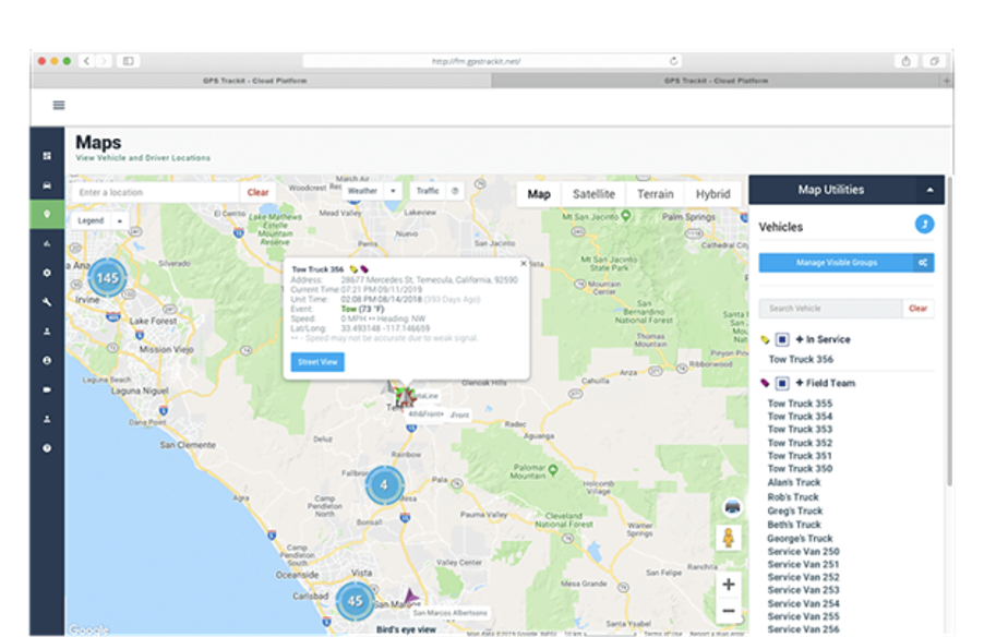 GPS Trackit interactive maps