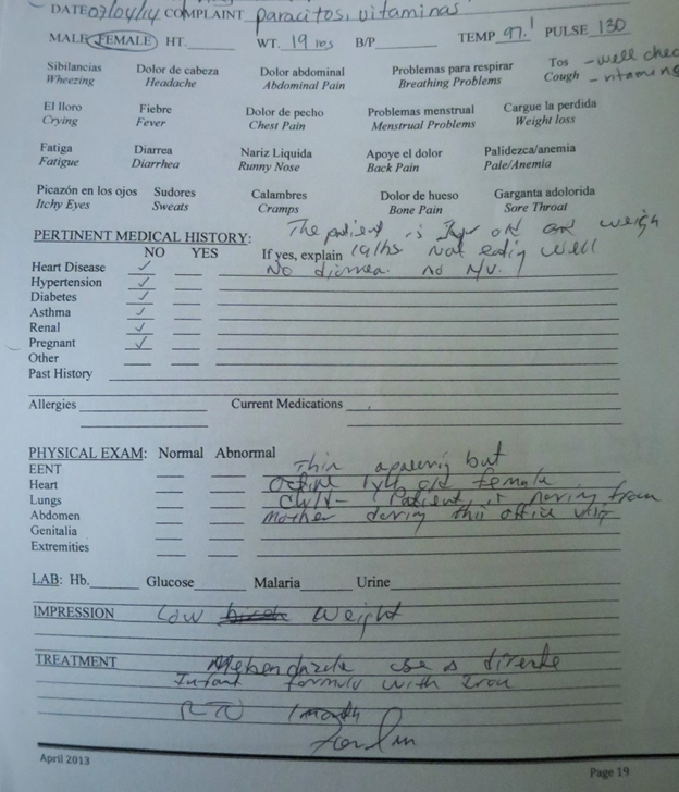 medical paper chart