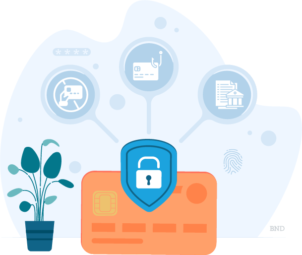 graphic of a lock over a credit card