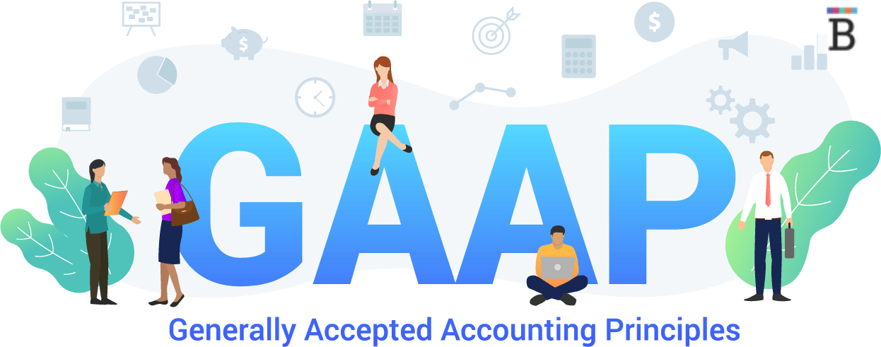 graphic of people sitting around large letters that spell GAAP