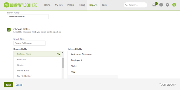 BambooHR custom reporting