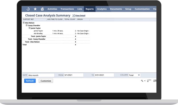 Oracle NetSuite case management tools