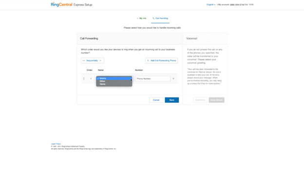 RingCentral Express Setup