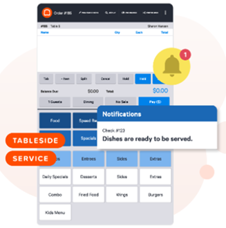 Toast tableside service features