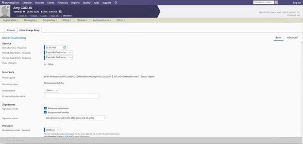 athenahealth charge entry