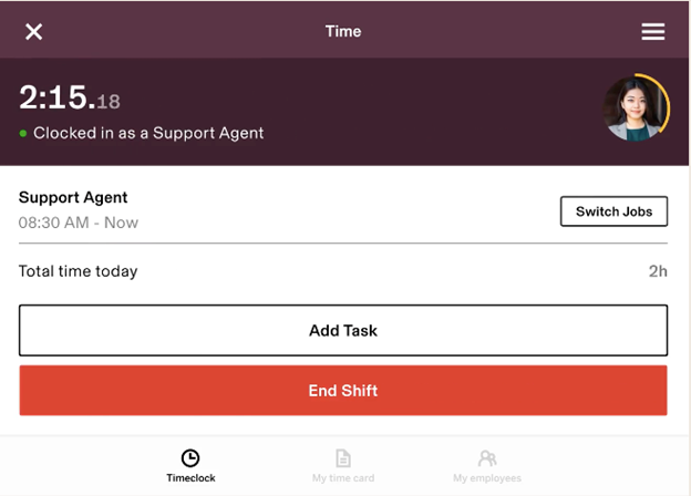 Rippling payroll time tracking screen
