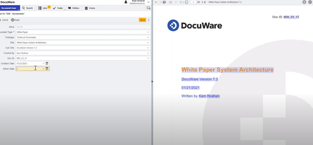 DocuWare file naming fields