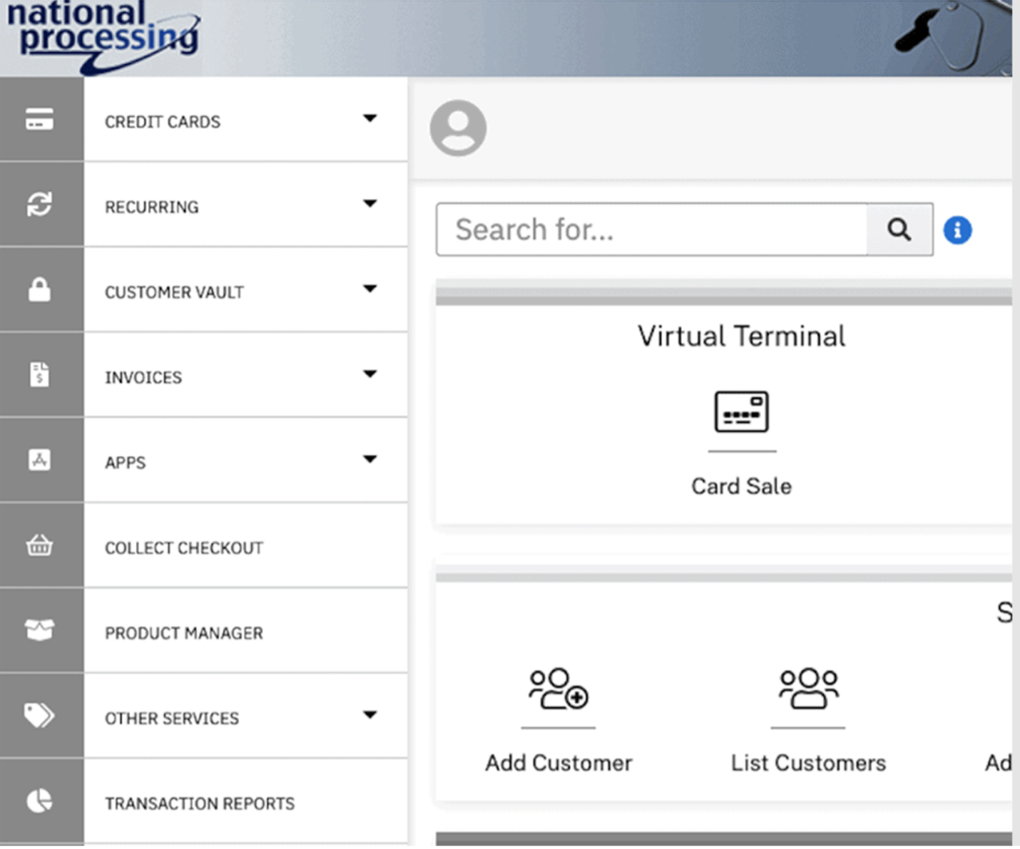 National Processing virtual terminal