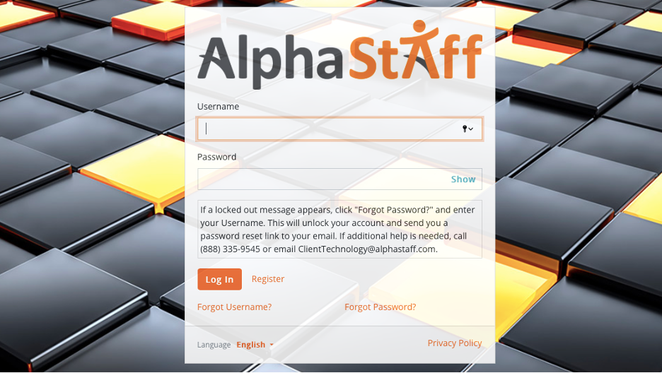 AlphaStaff employee login