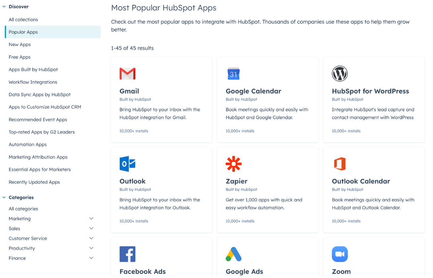 Hubspot app integrations