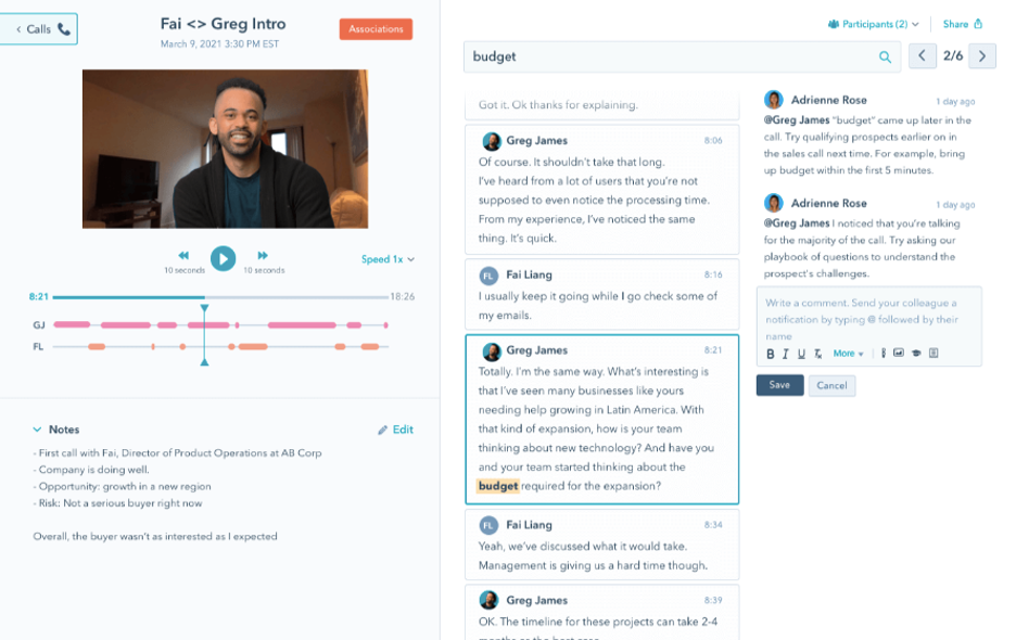 Hubspot conversation intelligence